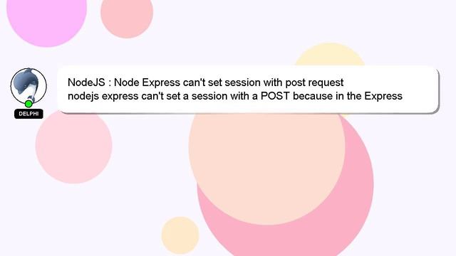 NodeJS : Node Express can't set session with post request смотреть онлайн