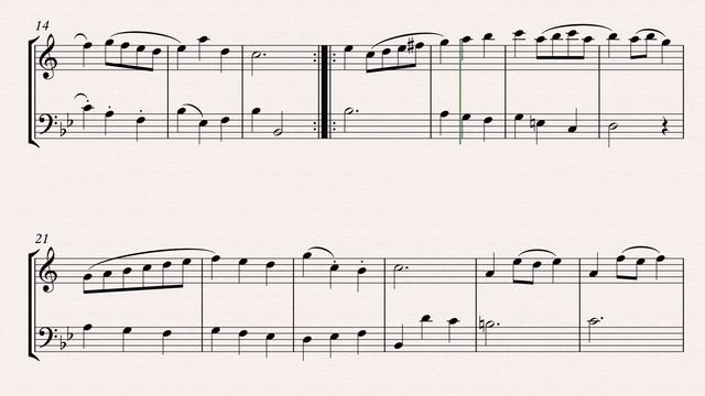 Score: Minuet in G Minor (Bach) - Clarinet in Bb and Bassoon and duet смотреть онлайн