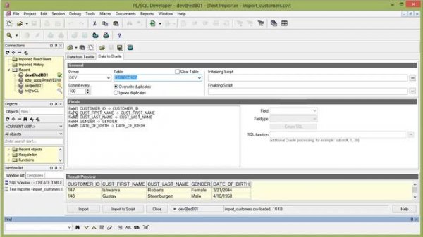 How To Perform A Text Import With PL/SQL Developer