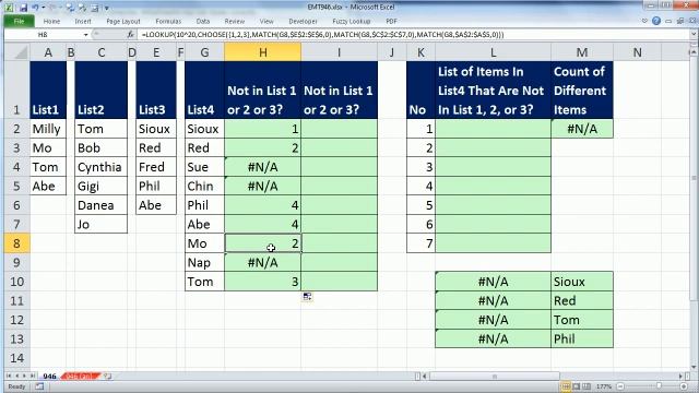 Excel Magic Trick 946: Is Item In List NOT In Any Other List? (Check Against 3 Other Columns) смотреть онлайн