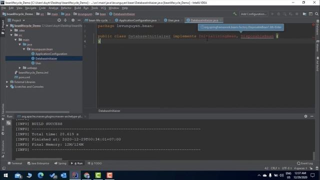 Bài 13: Vòng đời của bean trong spring смотреть онлайн