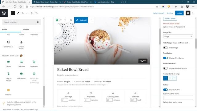 Recipe Card Blocks for WordPress Gutenberg | Introduction & Schema 2021 | Your Recipe Blog Site! смотреть онлайн