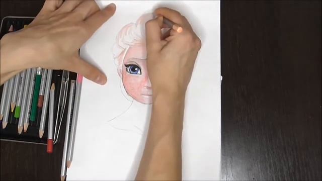 Drawing Frozen2 Elsa (Hair loose elsa) [How to draw] смотреть онлайн