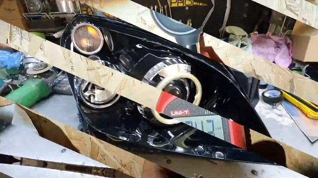 Opel Astra H. Замена линз на биксеноновые Hella 3R, установка Ангельских глазок. смотреть онлайн
