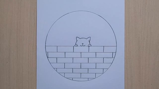 How to draw Cat in circle | cute Cat Circle drawing | easy step by step смотреть онлайн