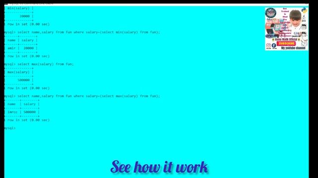 Mysql Aggregate function Min(), max(), sum(), count (), avg() #mysql #youtube #viral смотреть онлайн