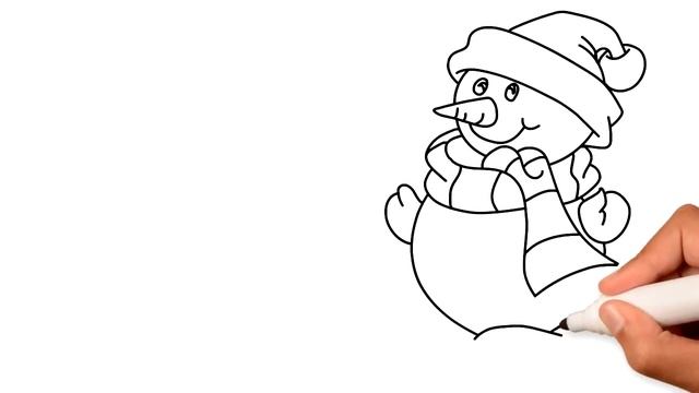 Новогодний рисунок - Снеговик смотреть онлайн