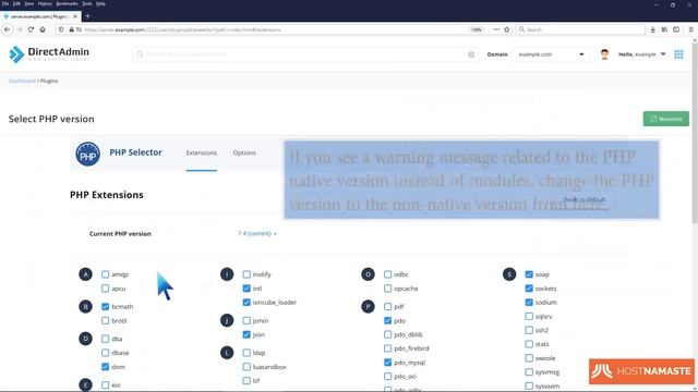 How to Enable the GD extension of PHP using CloudLinux Selector in DirectAdmin HostNamaste смотреть онлайн