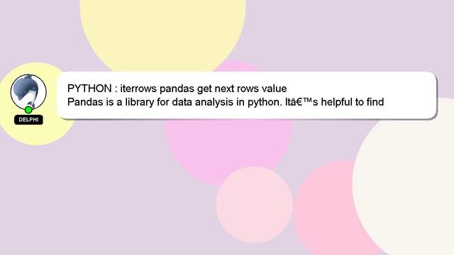 PYTHON : iterrows pandas get next rows value смотреть онлайн