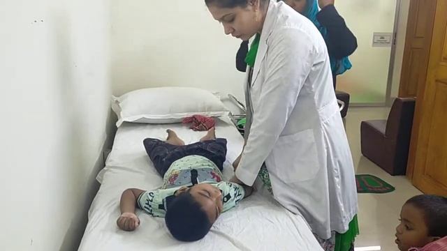 Treatment Part Of CP Child In  PT Session