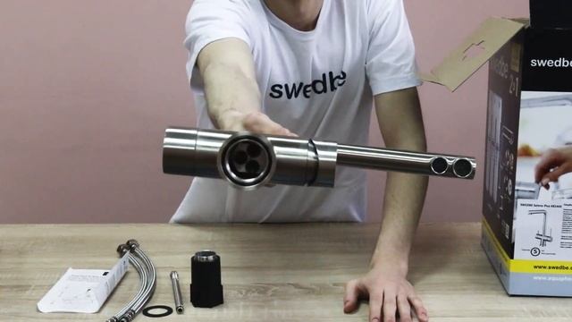 Распаковка смесителя для кухни 2в1 с фильтром Аквафор Кристалл Swedbe Selene Plus арт.K8144K смотреть онлайн