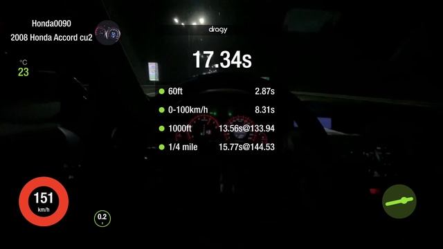 Honda Accord 8 (cu2) 2.4 AT Tune (0-100, 100-200, 1/4 miles) смотреть онлайн