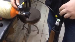 Заправка пневматической винтовки  АЛЕКС