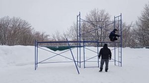 Сборка лесов 4 секции