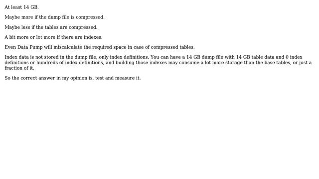 How do I determine the appropriate size for my tablespace when importing a .dmp file? смотреть онлайн