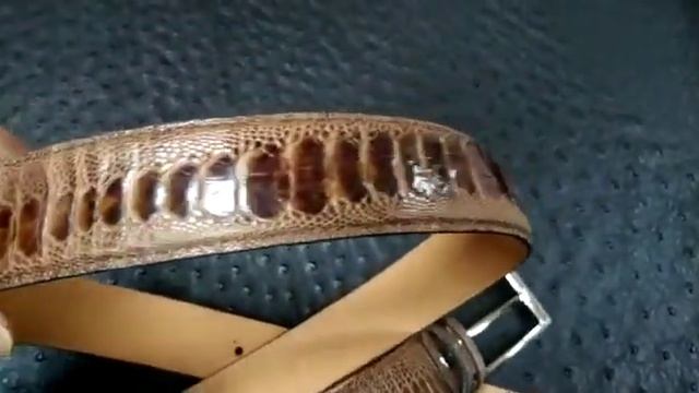Ремень мужской, из натуральной кожи с голени страуса. смотреть онлайн