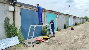 Монтаж Козырька / навеса на гараже . процесс