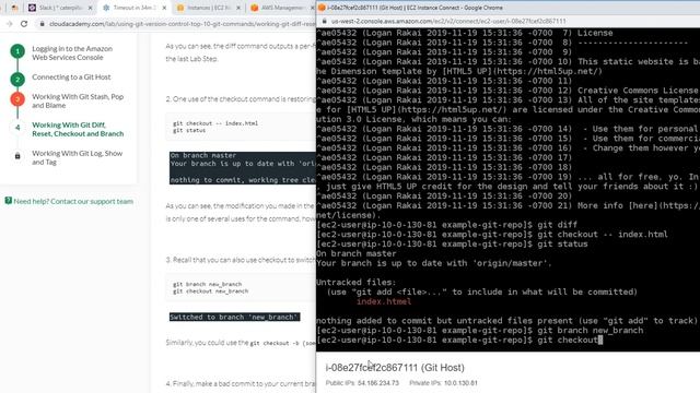 cloud academy lab git control version смотреть онлайн