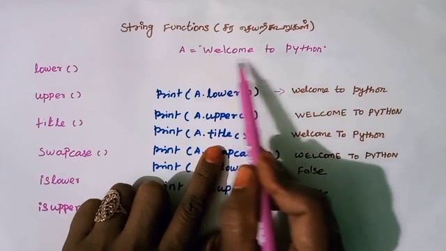 String functions/python library functions/+2 python/lower(),upper(),title(),swapcase(),islower() смотреть онлайн