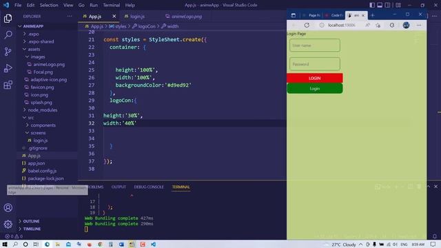 Android/iOS tutorial #11 designing login app in reactnative/JavaScript part 2 Urdu/Hindi смотреть онлайн