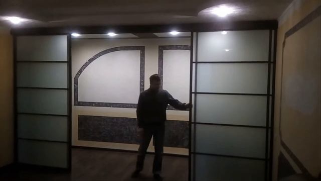Раздвижная перегородка Венге. смотреть онлайн