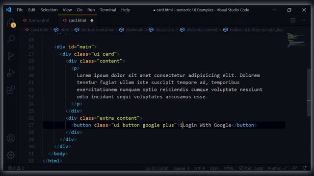 26. Card | Semantic UI смотреть онлайн