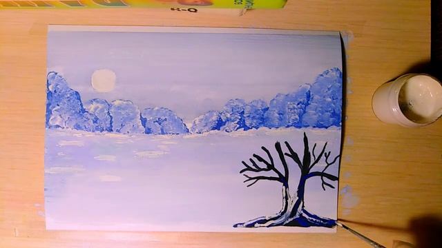 Как нарисовать гуашью пейзаж, пошагово, рисуем вместе, часть 2 смотреть онлайн