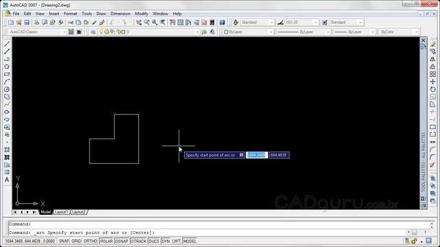 Aula 2.3- Traçando linhas e curvas - Curso Gratuito Completo AutoCAD 2007 - CADguru смотреть онлайн