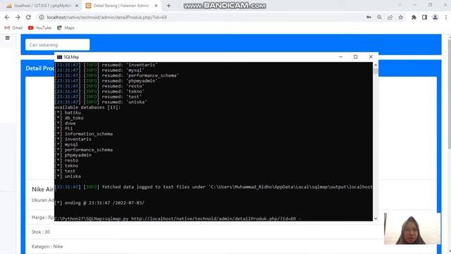 UAS Keamanan Sistem Komputer SQL Injection dengan SQL Map смотреть онлайн