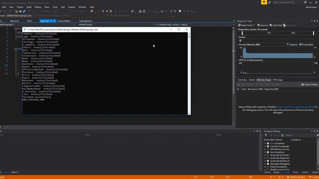 Stock Market Data 2019 - Web Scraping C++