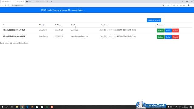 [10] Primera Aplicación Node.Js y MongoDb - Editar Registros смотреть онлайн