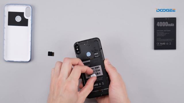 Установка Sim1/sim2/microSD в смартфон Doogee X70