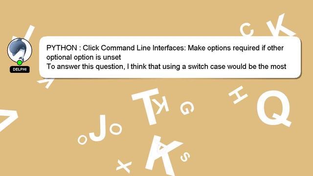 PYTHON : Click Command Line Interfaces: Make options required if other optional option is unset смотреть онлайн