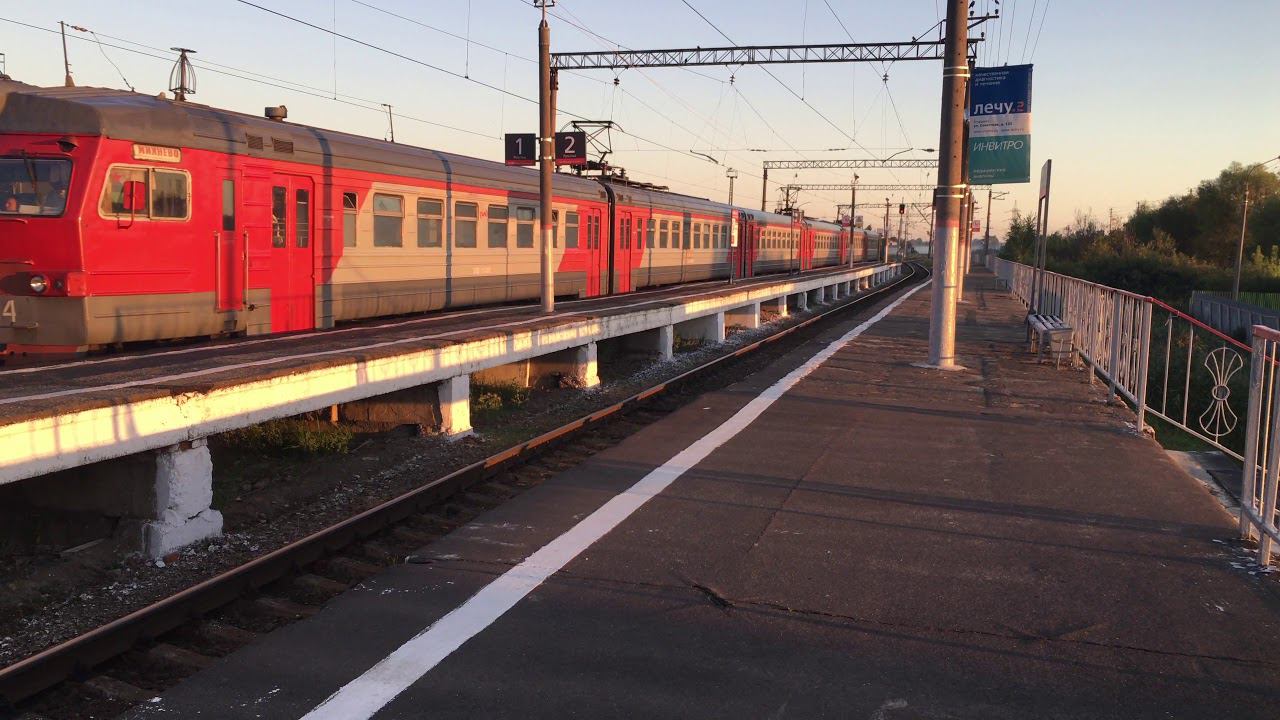 4k || ЭЛЕКТРОПОЕЗД ЭР2К-1184 НА ПЛАТФОРМЕ ЕГОРЬЕВСК
