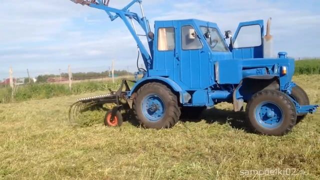 Самодельные тракторные грабли. Сборка сена смотреть онлайн