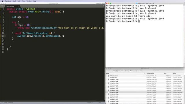 Java Exceptions 12: Manually Throw an Exception смотреть онлайн