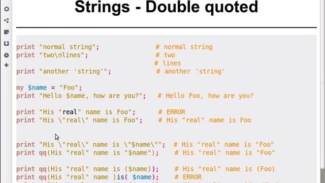 Beginner Perl Maven tutorial: 2.16 - strings in double quotes смотреть онлайн