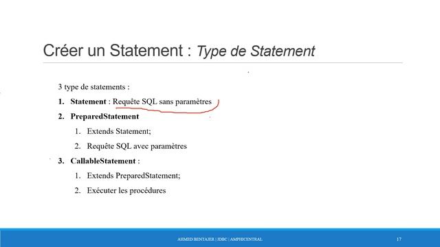 JAVA/JDBC : 4 - Etape 2 : Créer un Statement смотреть онлайн