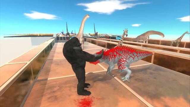 DARK TRICERATOPS vs RED T-REX RACE BATTLE COMPETITION - Animal Revolt Battle Simulator смотреть онлайн