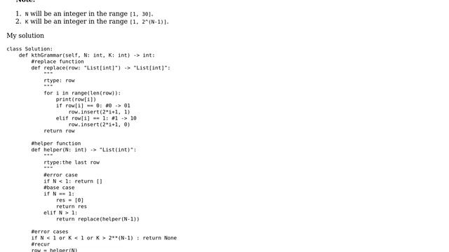Time limit exceeded in K-th symbol in Grammar (LeetCode) смотреть онлайн