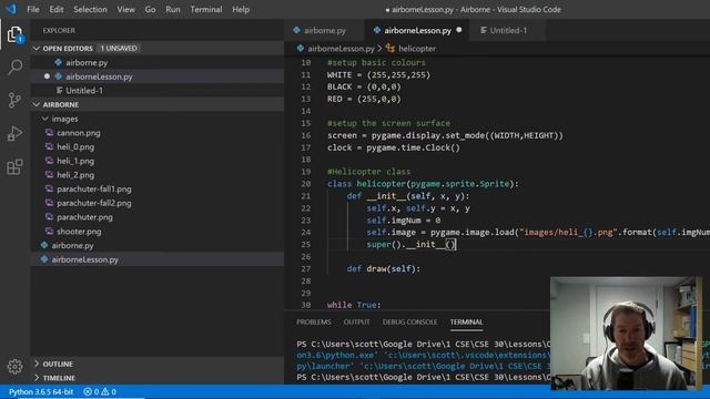 Making a Game with PyGame Sprites - Airborne Part 1 смотреть онлайн