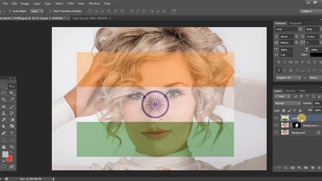 How to make Indian flag in Photoshop | Indian flag face painting in Hindi | Clipping mask Photoshop смотреть онлайн