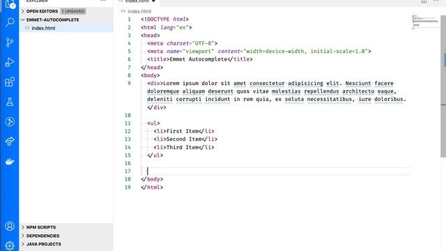 VSCode Emmet Autocomplete смотреть онлайн