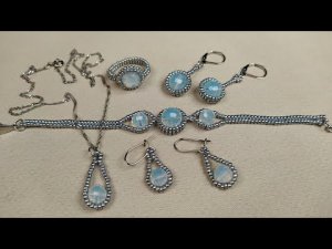Украшения из бисера. 2 часть. Браслет, сережки, кольцо, ожерелье из бисера. Мастер класс.