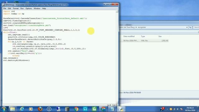 OpenCV Face Recognition | How to write a face recognition program in python(tutorial) Part-3 смотреть онлайн