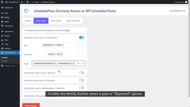 How To Send Email Notifications To WordPress Users With SchedulePress? смотреть онлайн