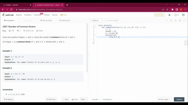 2427. Number of Common Factors with Python | Leetcode with Python #leetcode #youtube #pythontutoria смотреть онлайн