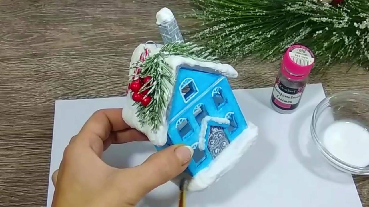 Домик. Новогодние поделки. DIY. смотреть онлайн