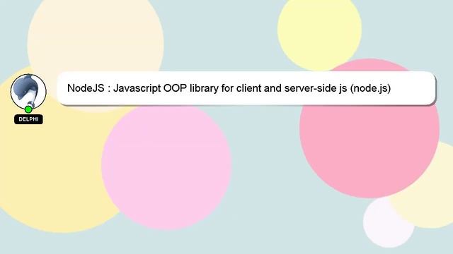 NodeJS : Javascript OOP library for client and server-side js (node.js) смотреть онлайн