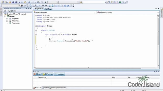 Visual C# Console Tutorial - How to print text in console window & code comments. смотреть онлайн